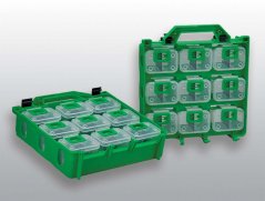 [101-CMB-18]  praktický sortimentní plastový kufřík "COMBOBOX 18", 18 krabiček velikost S