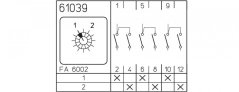 [P110-61039-003M1]  vačkový spínač / 10 A / přepínač 1-2 /  3-pól.