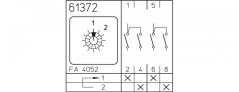 [P110-61372-003M1]  vačkový spínač / 10 A / přepínač 1-2 s vratnou polohou do 1 /  2-pól.