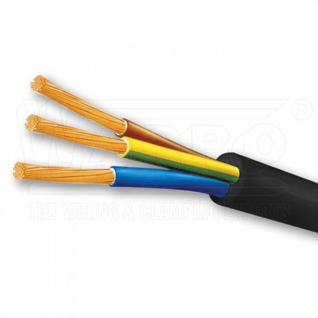 [H05VV-F-3G1.0-BK-1 (C)]  flexibilní Cu kabel vícežílový; PVC izolace; CYSY; černý; balení: kruh 100m