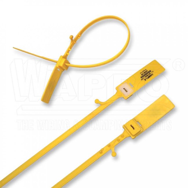 [S-GLXS-1X-430-04]  plastová bezpečnostní plomba GALAXY SEAL 1X se štítkem 22 x 68 mm, se zámkem s kovovou kleštinou, s funkcí utržení (TEAR OFF), š.7,5 mm, d.430 mm, postupné číslování, žlutá