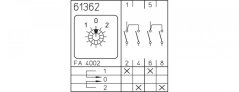 [M220-61362-005M1]  vačkový spínač / 20 A / přepínač 1-0-2 s nulovou vratnou polohou /  2-pól.