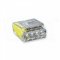 [PC254]  krabicová WAPRO svorka bezšroubová, 1 - 2,5 mm², 4 pólová, průhledná / žluté odlišení