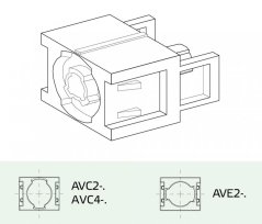 [AVC2-5]  plastový prodlužovací modul pro provedení s dveřní uzamykatelnou spojkou - pro M200/P200, sada 5 ks