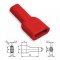 [KRT2-63-PVC-RD]  kryt pro lisovací konektor objímku plochou 1-pólovou, š. 6,3 mm, měkčené PVC (vinyl), ø kabel. otvoru: 2,5 / 4,5 mm, červená