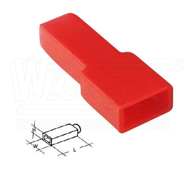 [KRT0-28-PE-RE]  kryt pro lisovací konektor objímku plochou, jednopólový, PE (polyetylen), pro š. 2,8 mm, červená