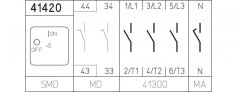 [H226-41420-026L4]  výkonový odpínač / 32 A / O-I /  4-pól. (N s předstihem) + pomocné kontakty (2 spínací se zpožděním) /  90°