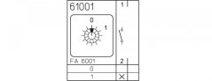 [M225-61001-026M1]  vačkový spínač / 25 A / vypínač 0-1 /  1-pól. /  60° /  (řazení č. 1)