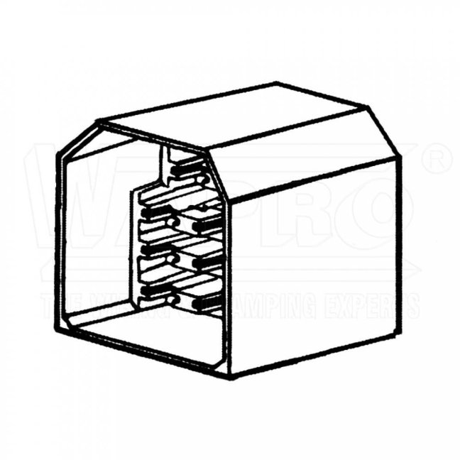 [KRT-11KJ-63-PA]  kryt pro lisovací konektor kolík plochý s jazýčkem, 11-pólový, PA (polyamid), pro š. 6,3 mm, přírodní