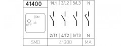 [H216-41400-033M4]  výkonový odpínač / 20 A / O-I /  4-pól. (N s předstihem) /  90°